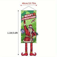 1pc Christmas Hanging Cloth Poster Party Decorations Supplies Props