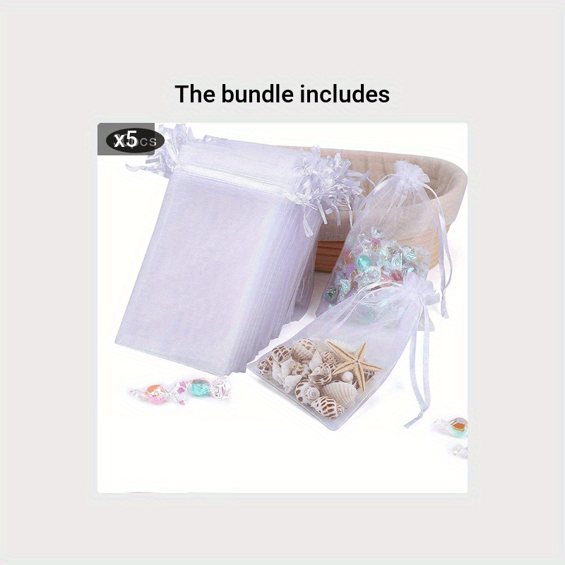 30pcs 4x6 Inch Organza Gift Bags Sheer Drawstring Pouch Candy Bags