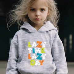 Lazy Time Print Hoodies Jogger Pants Set Girls Sports