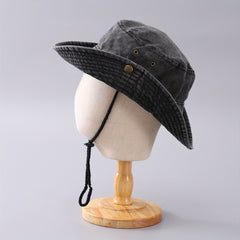 Cowboy Bucket Hat Button Style Double-sided Wear Mountaineering Cycling Hat