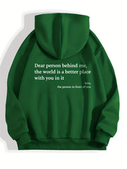 Letter Print Hoodies Long Sleeve Casual Sweatshirt For Winter & Fall
