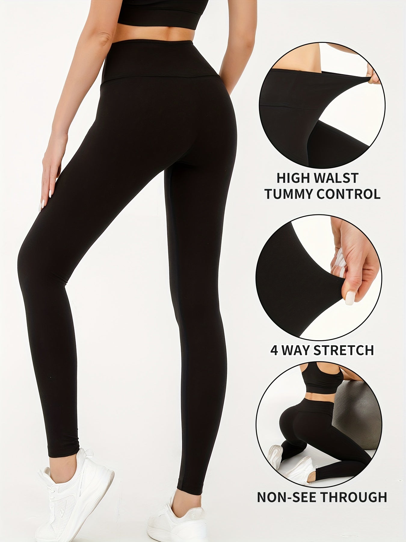 High Waisted Tummy Control Yoga Leggings