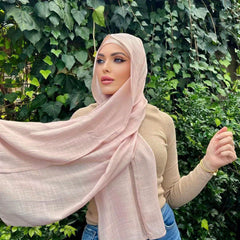 Solid Lightweight Hijab Long Retro Sunscreen Turban Malaysian Long Bandana