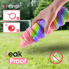 1pc 500ml Silicone Collapsible Water Bottle Leakproof Retractable Cup