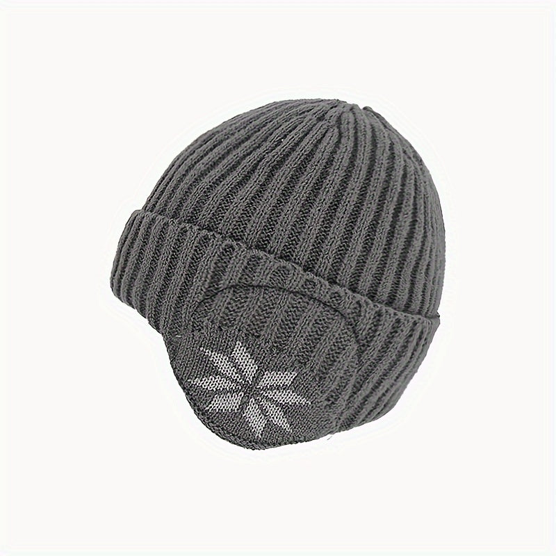 Snow Flake Pattern Earmuff & Beanie Set