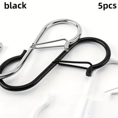 5 pcs S Hooks For Hanging 8 89 Cm Safety Buckle S Hook Pot Holder Closet Hooks