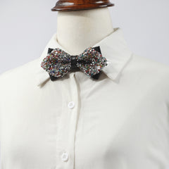 Colorful Rhinestone Bow Tie Shirt Tie Detachable Costume Party