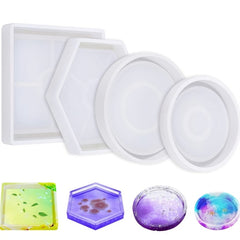 DIY Coaster Silicone Mold Mirror Epoxy Resin Mold