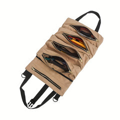 Canvas Tool Roll Up Bag with Zipper Tote