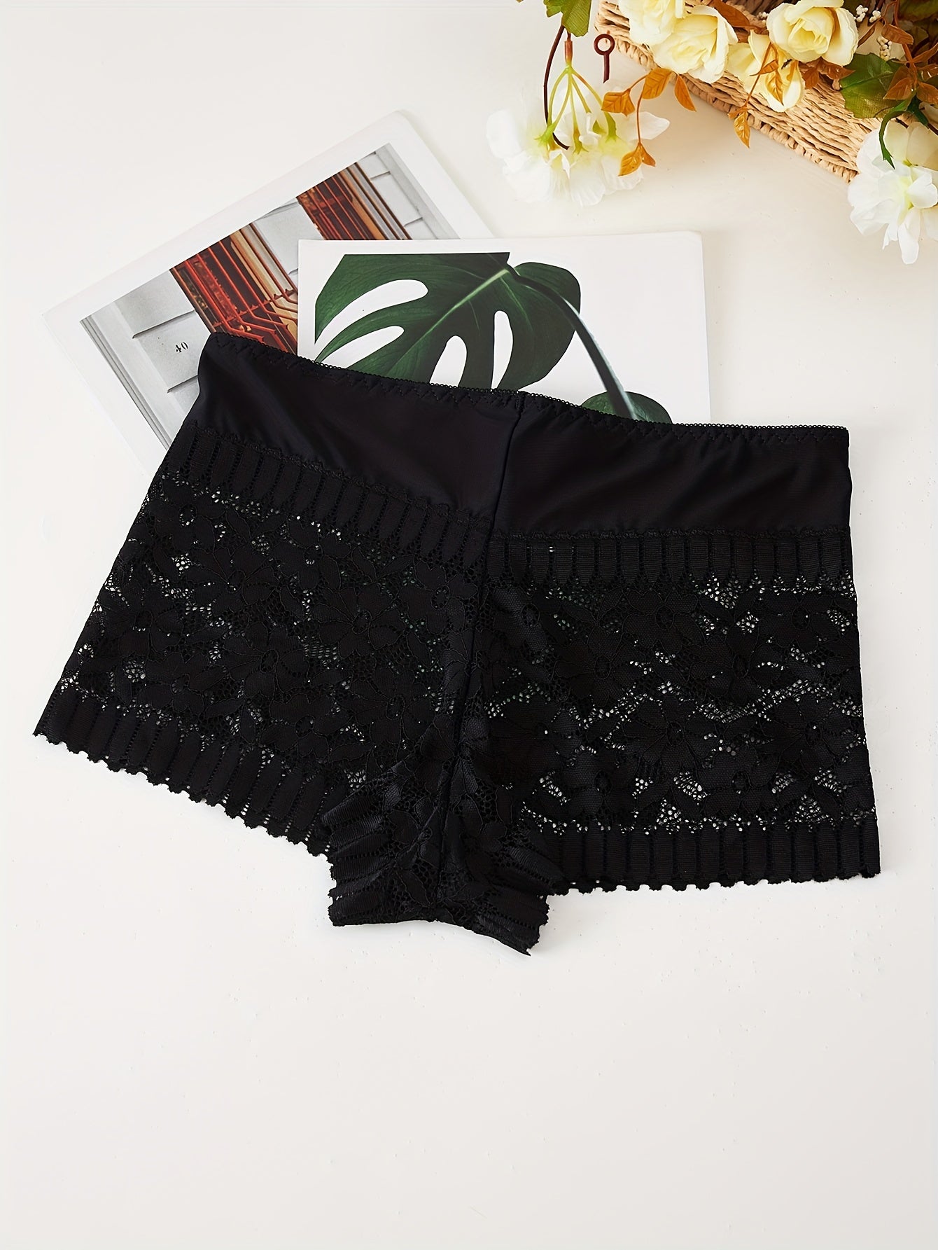 Lace Stitching Panties Stretchy Intimates Women's Lingerie