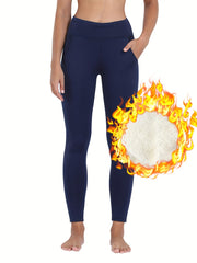 High Elastic Fitness Running Yoga Sports Thick Warm Leggings