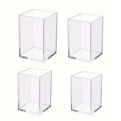 Acrylic Pen Holder Desktop Pencil Cup Organizer Clear Base