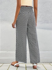 Wide Leg Pants Casual Shirred Waist Pants For Spring & Summer