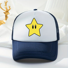 Star Printed Baseball Cap Mesh Sunshade Peaked Cap