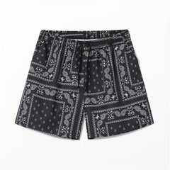 Paisley Pattern Beach Shorts Drawstring Waist Men's Casual Summer Resort