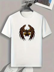 Eagle Print Men's Graphic T-shirt for Summer