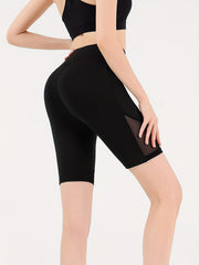 Women's Mesh Yoga Sports Shorts Butt Lifting Stretchy Leggings