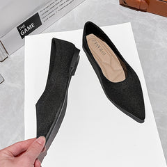 Women's Knitted Flat Shoes Soft Sole Slip On Casual Flats