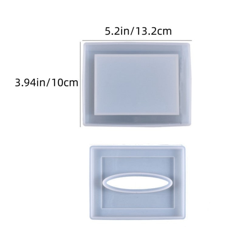 Silicone Tissue Box Resin Mold w/ Lid DIY Epoxy Resin Casting Mould
