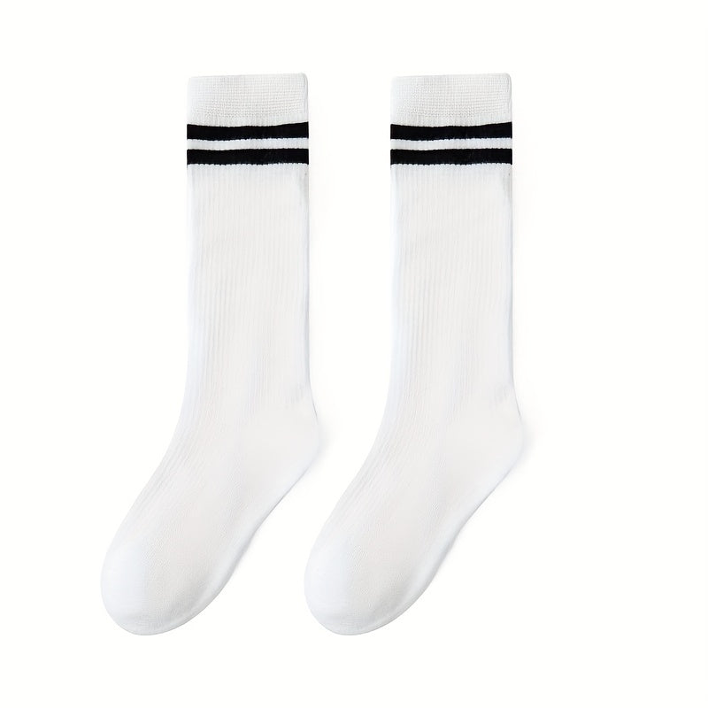 Kids College Style Stripes Mid Calf Stockings