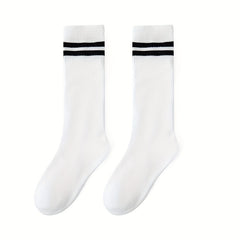 Kids College Style Stripes Mid Calf Stockings