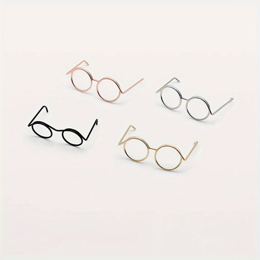 4pcs Metal Eyeglasses for OB11 Dolls in Assorted Colors