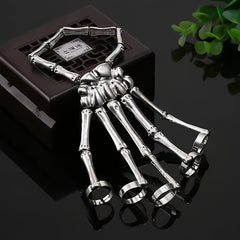 Punk Skull Metal Hand Bones Hand Bracelet