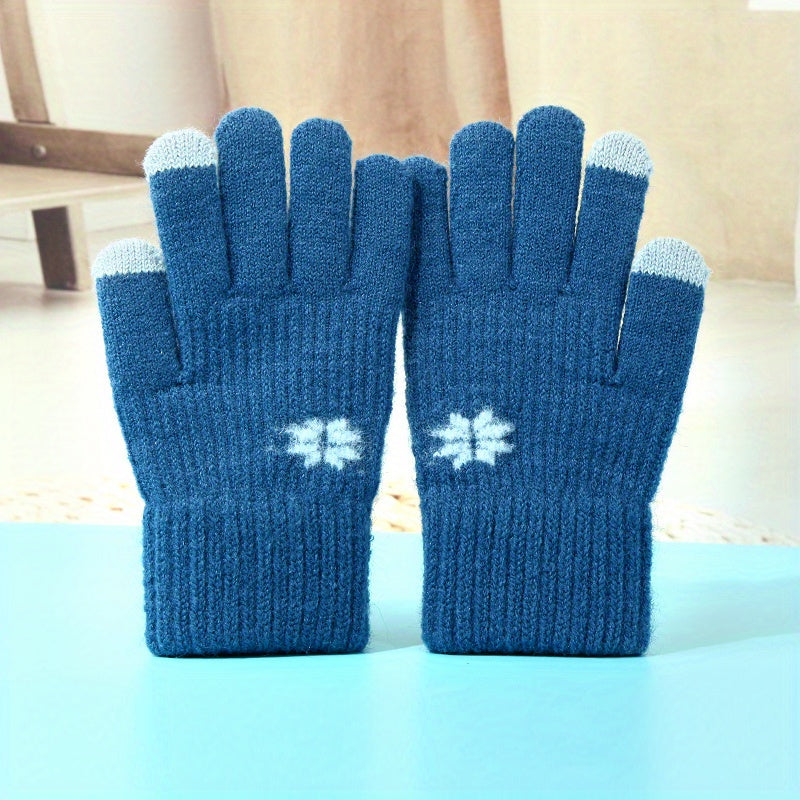 Kids' Plush Winter Split-finger Gloves, Mobile-friendly