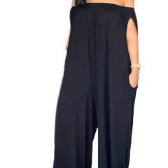 Off Shoulder Wide Leg Jumpsuit Backless Casual Jumpsuit