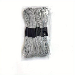 12 Skeins Metallic Embroidery Thread Cross Stitch Threads Golden Silvery