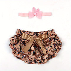 Baby Shorts Cashew Flower Pattern Satin PP Pants Set