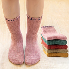 5pcs Girls Kids Breathable Crew Socks for Spring Autumn Winter