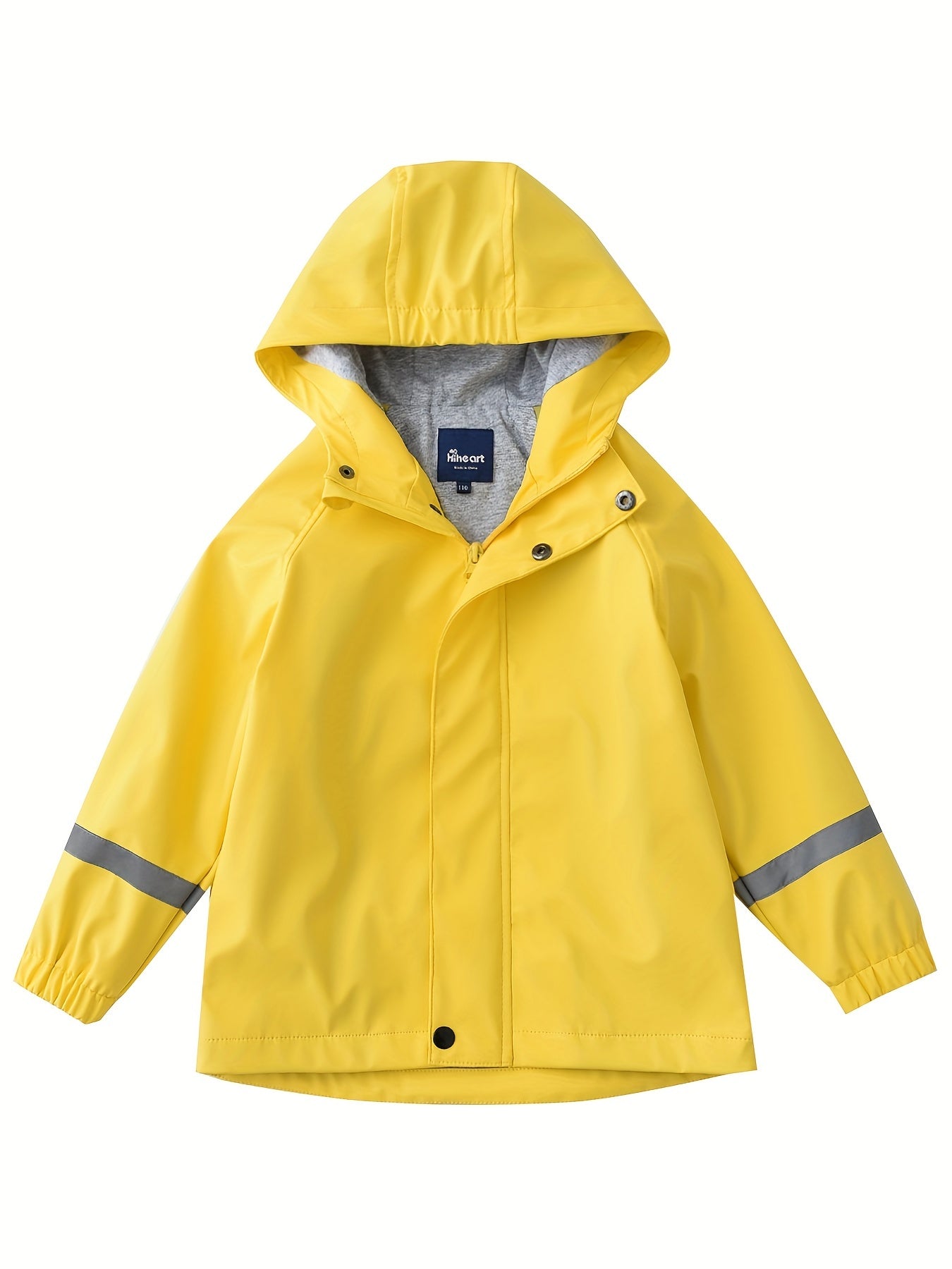 Kids Raincoat Boys Girls Spring Autumn PU Jacket Waterproof Reflective Strips