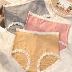 3 Pack Plus Size Lace Trim Seamless Briefs