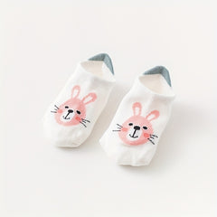 6 Pairs Toddler Cotton Animal Ankle Socks w/ Grips for Kids