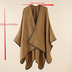 Khaki Cashmere Shawl Thick Warm Wrap Blanket Scarf Cape for Autumn & Winter