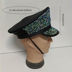 Punk Rhinestone Bride Hat Bachelorette Party Captain Caps