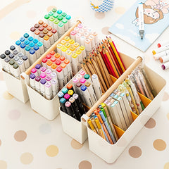 Marker & Pencil Organizer Box with Handle Durable Storage Solution