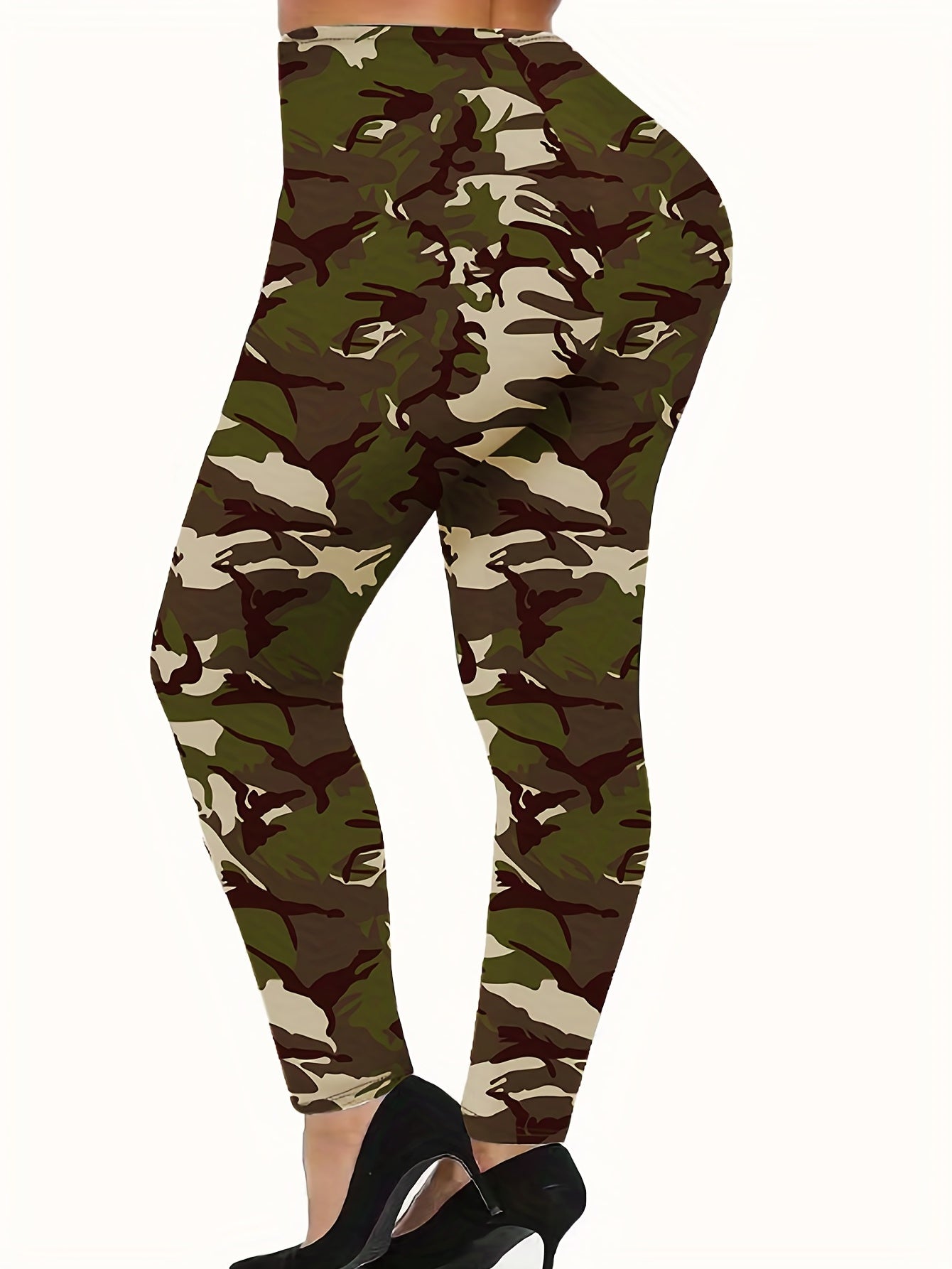 Casual Leggings Women's Plus High Stretch Skinny Fitness Camo Leggings