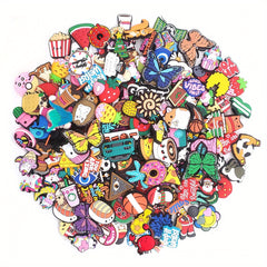 Colorful Cartoon PVC Shoe Charms Mix - Heart Flower Animal Food Designs