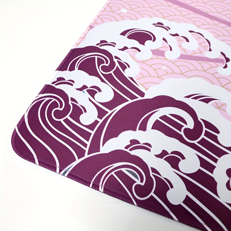 Pink Wave Gaming Mouse Pad Large Desk Mat 35.4x15.7 Inch