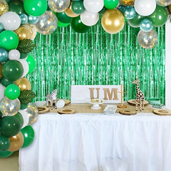 3pcs Tassel Curtain Golden Silvery Red Purple Green Champagne Pink Rain