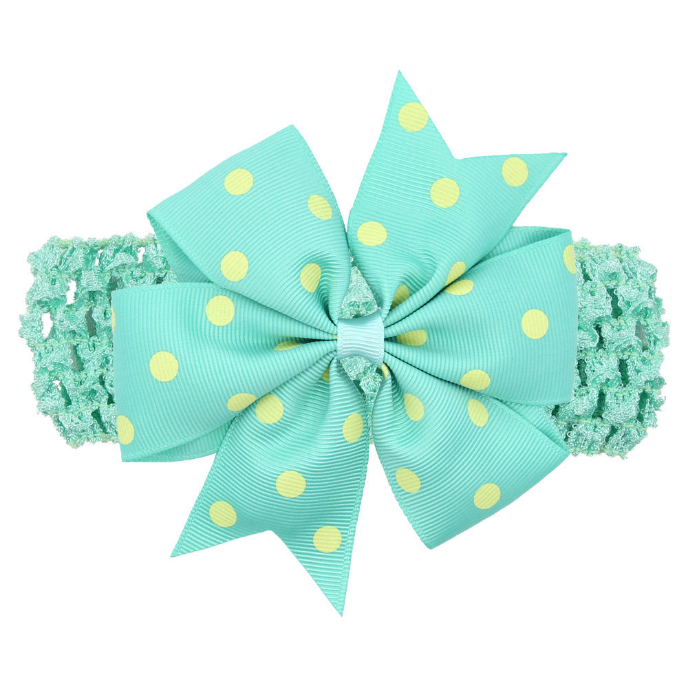 Girls Bow Knot Polka Dot Headband Head Accessories Headwear