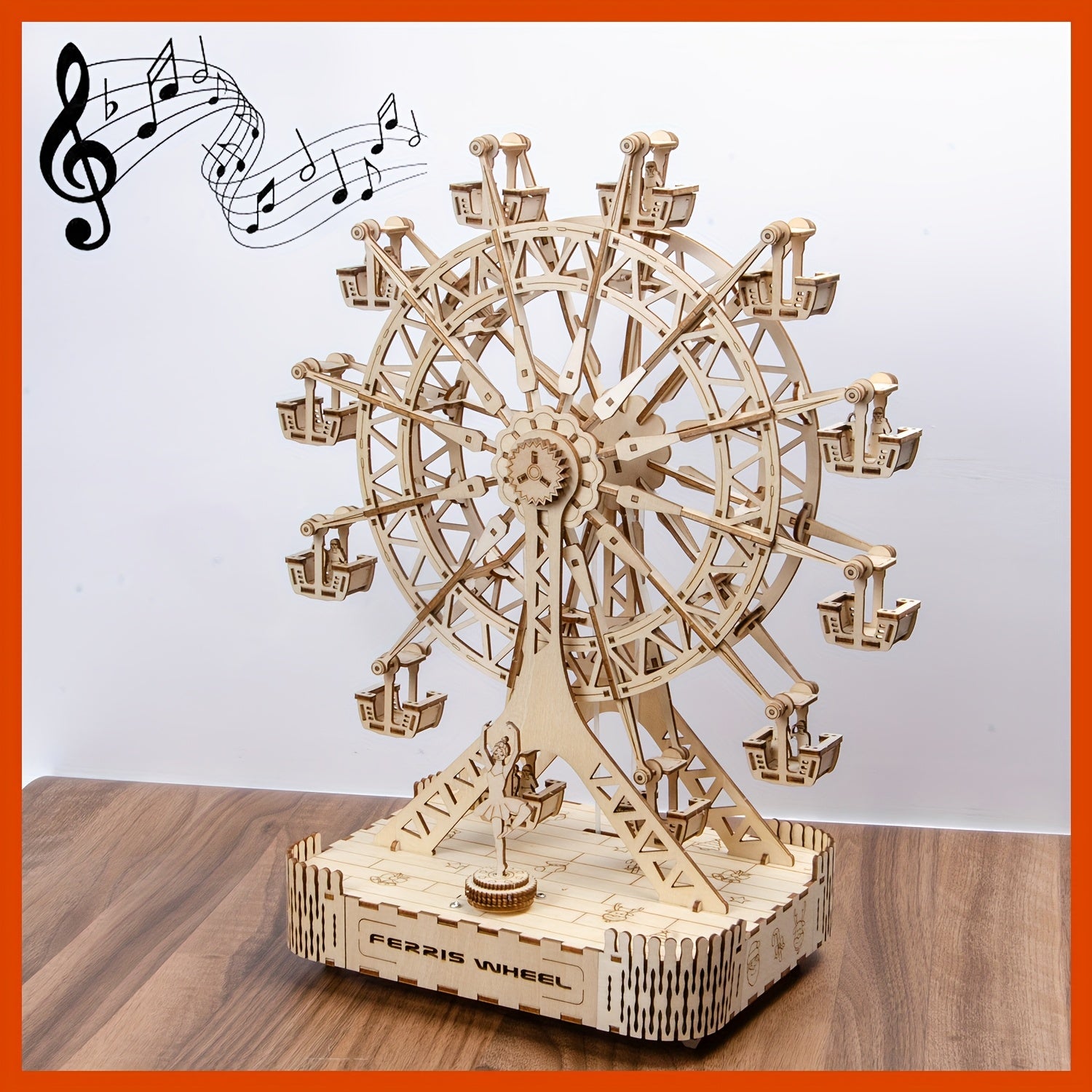 3D Wooden Ferris Wheel Puzzle Model