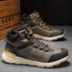 Men's High Top Hiking Boots Comfy Non Slip Lace Up Durable Shoes