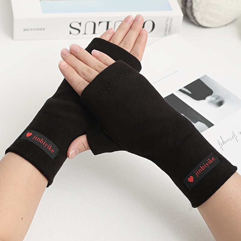Warm Half Finger Gloves for Men & Women - Thickened Velvet Wrist Warmer