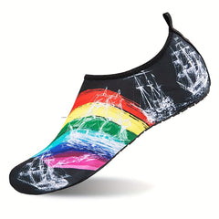 Rainbow Aqua Shoes Women's Quick Dry Slip On Beach Wading Shoes