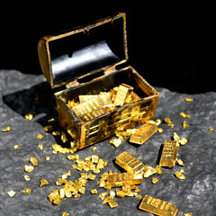 Golden Bar Treasure Box Dollhouse Accessories