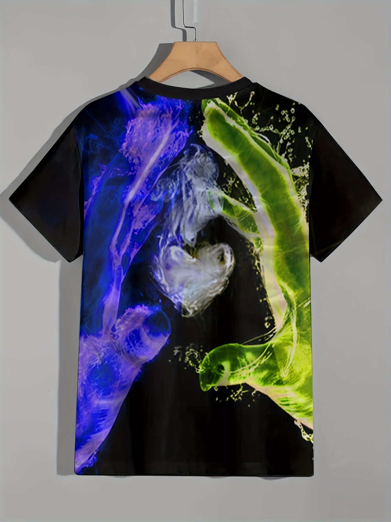 Men's 3D Print Sports T shirt, Casual Round Neck Tee Shirt for Summer