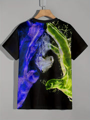Men's 3D Print Sports T shirt, Casual Round Neck Tee Shirt for Summer